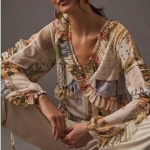 ✨ANTHROPOLOGIE Tiny Ruffled Babydoll Tunic Size Small